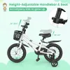 14 Inch Kid's Bike with 2 Training Wheels for 3-5 Years Old - white