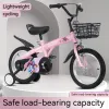 16 inch sporty kids bike with training wheels and stand Adjustable saddle Suitable for boys and girls aged 4-8 years tall Height 41-46 inches