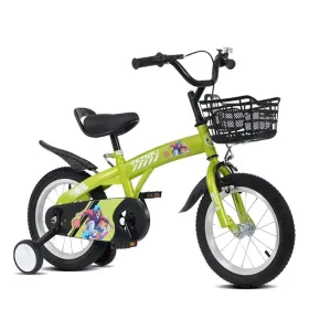 16 inch kids bike with training wheels and stand Adjustable saddle Suitable for boys and girls aged 4-8 years tall Height 41-46 inches