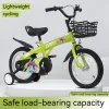 16 inch kids bike with training wheels and stand Adjustable saddle Suitable for boys and girls aged 4-8 years tall Height 41-46 inches