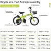 16 inch kids bike with training wheels and stand Adjustable saddle Suitable for boys and girls aged 4-8 years tall Height 41-46 inches