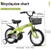 16 inch kids bike with training wheels and stand Adjustable saddle Suitable for boys and girls aged 4-8 years tall Height 41-46 inches