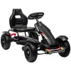 Outdoor Kids Pedal Go Kart Ride-On Toy Black with Adjustable Seat Handbrake Non-Slip Wheels for Boys Girls 5-12