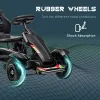 Outdoor Kids Pedal Go Kart Ride-On Toy Black with Adjustable Seat Handbrake Non-Slip Wheels for Boys Girls 5-12