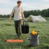 Portable Wood Burning Stove for Outdoor Camping Hiking Traveling