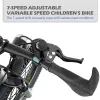 FKZNPJ 24 Inch Kids Mountain Bike for Boys & Girls Ages 7-12 – 7-Speed Gears, Dual Disc Brakes, Shock Absorber Front Fork, LED Light – Silver & Pink