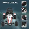 Pedal Go Kart Children Ride on Car Racing Style with Adjustable Seat, Plastic Wheels, Handbrake and Shift Lever, White
