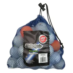 48-Count Assorted Recycled Golf Balls in Mesh Bag – Colorful Practice Balls for Beginners & Pros