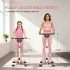 Foldable Ab Twister Board with LCD Display — Waist Trimming Core Workout Equipment for Women & Men, Pink