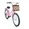 26 Inch 7-Speed City Commuter Bike with Lock & Detachable Basket High-Tensile Steel Frame - pink