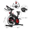 Stationary Exercise Bike with Silent Belt Drive, 20 lbs Flywheel, Multi Position Adjustment & Real Time Workout Feedback