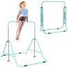 Home Gymnastics Bar for Kids – Adjustable Height, Folding Design, Green