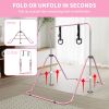 Pink Adjustable Kids Gymnastic Bar with Bear Rings
