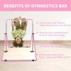 Pink Adjustable Kids Gymnastic Bar with Bear Rings