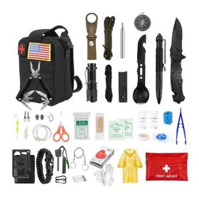 All-in-One Emergency Survival & First Aid Kit (Black Pouch)
