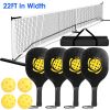 Complete Pickleball Set – 22 ft Portable Net System with 4 Paddles, 4 Balls & Carry Bag
