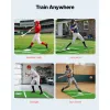 Baseball Hitting Mat – 12x6 ft Batting Cage Mat with Home Plate, Anti Fade Turf & Non Slip Backing (Green)