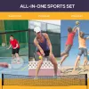 Adjustable Outdoor Game Set with Net – Badminton, Volleyball, Pickleball & Beach/Driveway Play | AOSOM