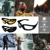 3 Pairs Motorcycle Sports Biker Riding Glasses – Wind Resistant Eye Protection Goggles for Men & Women (Gray / Clear / Yellow)