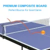 Indoor Outdoor Ping Pong Table 4.5ft – Foldable Portable Table Tennis Set with Net and Paddles