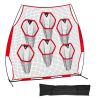 8 x 8 ft Football Trainer Throwing Net, Training Throwing Target Practice Net with 6 Target Pockets