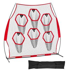 8 x 8 ft Football Trainer Throwing Net, Training Throwing Target Practice Net with 6 Target Pockets