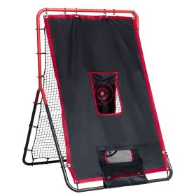 Baseball And Softball Rebounder Net, 3.5 x 4.5 ft 2-in-1 Switch Hitter Pitch Trainer, PitchBack Baseball Pitching Return Trainer Nest