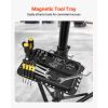 cBike Repair Stand, 85 lb Heavy-duty Bicycle Work Stand with 40.7-64.1 in Adjustable Height & Magnetic Tool Tray, Foldable Bicycle Maintenance Rack