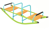 XSS008 high quality kids seesaw plastic seat playground equipment cute baby plastic rocker outdoor children blue and green steel tube for kids age 3+