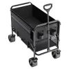 Double Decker Collapsible Wagon – 400L Heavy Duty Folding Cart with All Terrain Wheels, Supports 450 lbs
