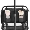 Double Decker Collapsible Wagon – 400L Heavy Duty Folding Cart with All Terrain Wheels, Supports 450 lbs