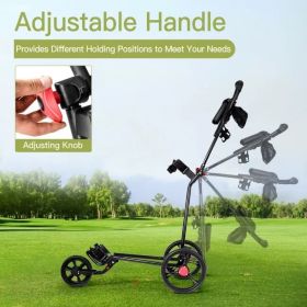Durable Foldable Steel Golf Cart with Mesh Bag | Push Trolley