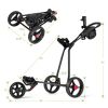 Durable Foldable Steel Golf Cart with Mesh Bag | Push Trolley