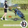 Durable Foldable Steel Golf Cart with Mesh Bag | Push Trolley