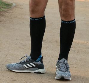 Endurance Compression Socks for Running & Hiking | Black Blue