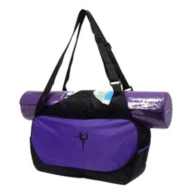 Purple Multifunction Yoga Mat Tote Bag with Breathable Pouch