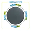 Replacement Trampoline Jumping Mat, Fits 14 ft Round Frame with 80 V-Hooks, for 5.5" Springs – Weatherproof PP Mesh (Mat Only)