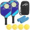 Fiberglass Pickleball Set - 2 Paddles, 4 Balls & Cooling Towels