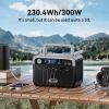 Flashfish 300W Solar Generator – 230.4Wh LiFePO4 & 60W Panel