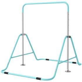 Kids Folding Gymnastics Bar - Height Adjustable Kip Bar (Vibrant Green)