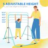 Kids Folding Gymnastics Bar - Height Adjustable Kip Bar (Vibrant Green)