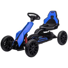 Kids Blue Pedal Go Kart with Adjustable Seat