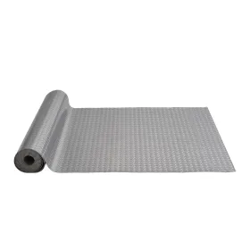 Silver Garage Floor Mat 63.7 sq ft – Anti Slide PVC Flooring Roll for Gyms, Boats & Car Trailers