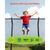 Outdoor Rectangle Trampoline – 8×14 FT ASTM Approved with Enclosure Net (Max 265 lbs)