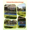Outdoor Rectangle Trampoline – 8×14 FT ASTM Approved with Enclosure Net (Max 265 lbs)