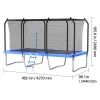 Outdoor Rectangle Trampoline – 8×14 FT ASTM Approved with Enclosure Net (Max 265 lbs)