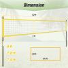32x3 ft Outdoor Volleyball Net System with Accessories – Yellow