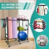 Home Gym Storage Rack – Yoga Mat Storage Rack with Wheels | Organizer for Mats, Foam Rollers, Dumbbells, Kettlebells & Resistance Bands