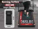 Treadmill with 8% Incline – Portable Foldable Home Treadmill with Handle, 3.0HP Motor, 265 lbs Capacity & 4 Adjustable Support Feet