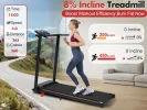 Treadmill with 8% Incline – Portable Foldable Home Treadmill with Handle, 3.0HP Motor, 265 lbs Capacity & 4 Adjustable Support Feet